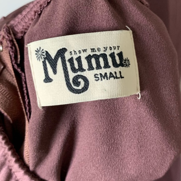 Show Me Your Mumu Godshaw Goddess Gown in Dusty Plum Luxe Satin - Picture 5 of 7